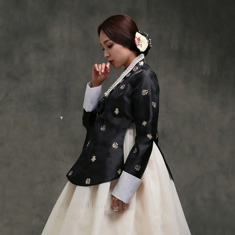 Платье Hanbok Традиционный корейский Костюм Королевский этнический костюм для