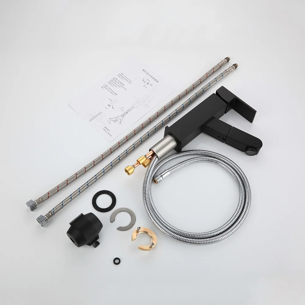 Desrin Заводской магазин современный квадратный черный латунный кран для ванной