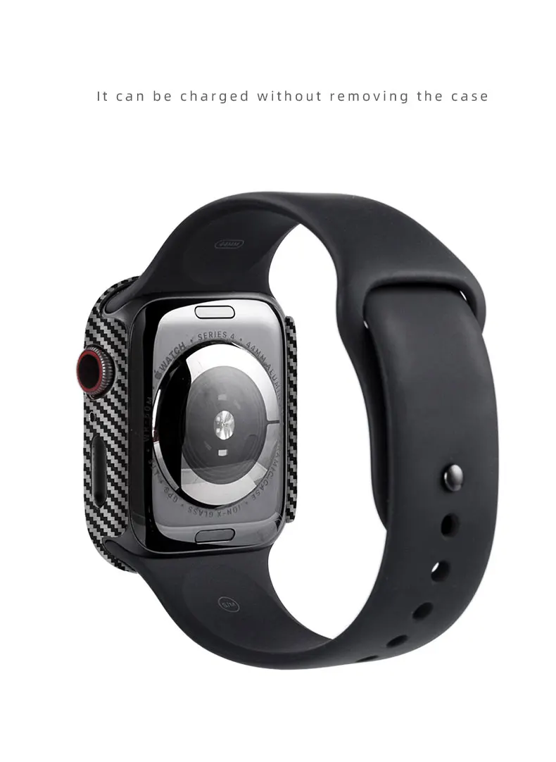 Чехол из углеродного волокна для Apple Watch 4, 5, 3, iWatch, ремешок 42 мм, 38 мм, 44 мм, 40 мм, защитный бампер, ультра тонкие линии, ремешок для часов