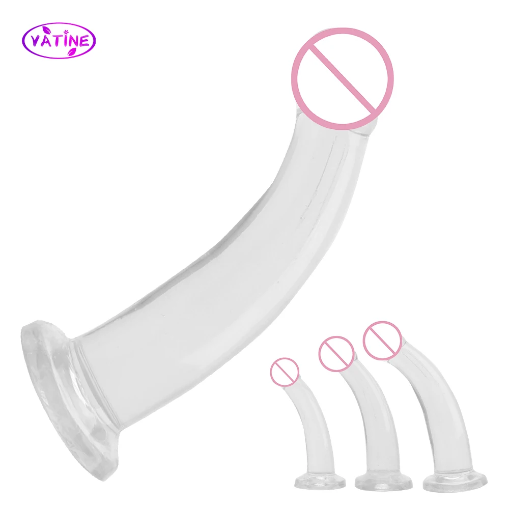 Гибкий прозрачный большие женские фаллоимитаторы Секс игрушки Анальная пробка