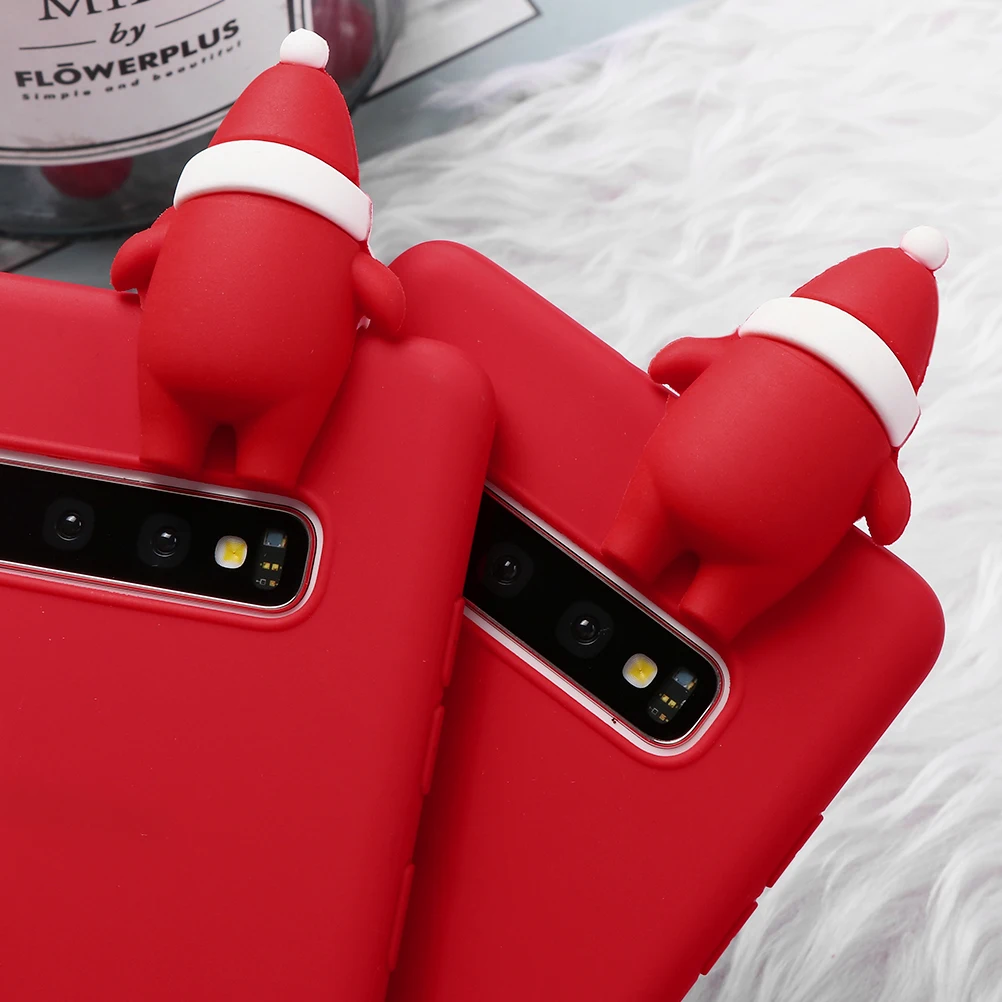 3D Рождественский медведь мультфильм мягкий силиконовый чехол для samsung Примечание 10 Pro A10S A30 A50 A70 S7 край S8 S9 S10 плюс A8 A6 A7 A9 крышка