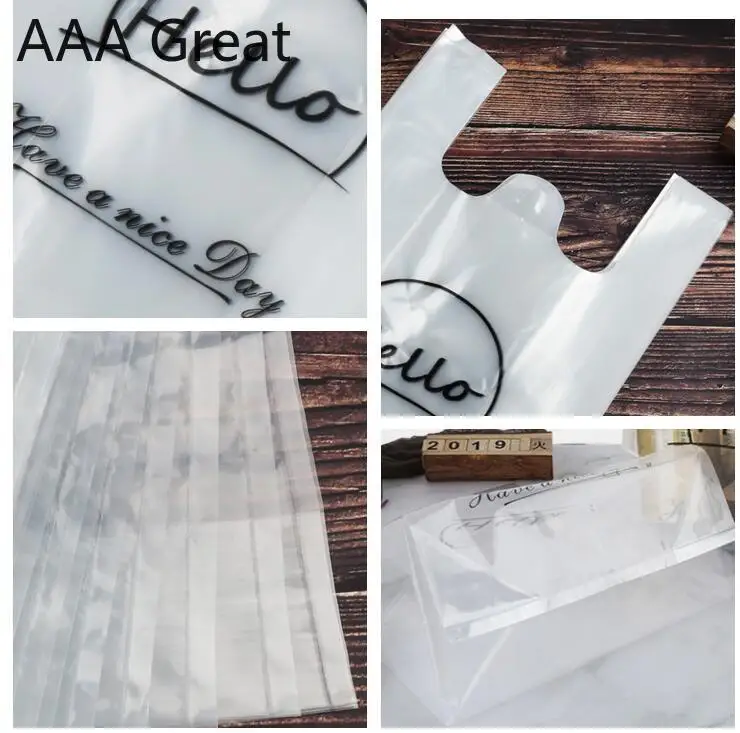 AAA Great 100 шт./партия, подарочные сумки, пластиковые пакеты, кошелек для покупок, сумка для обуви, ручка для магазина одежды, Свадебные вечерние сумки для супермаркета