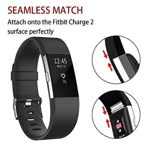 Replacement Silicone Watch Bands Compatible for Fitbit Charge 2, Classic Special Edition Adjustable Sport Wristbands Watch Strap