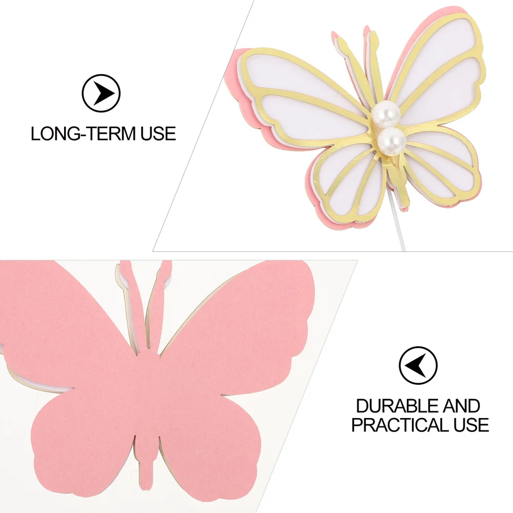 

Pcs Practical Cake Toppers Butterfly-shaped Cake Inserted Cards Cake Decor