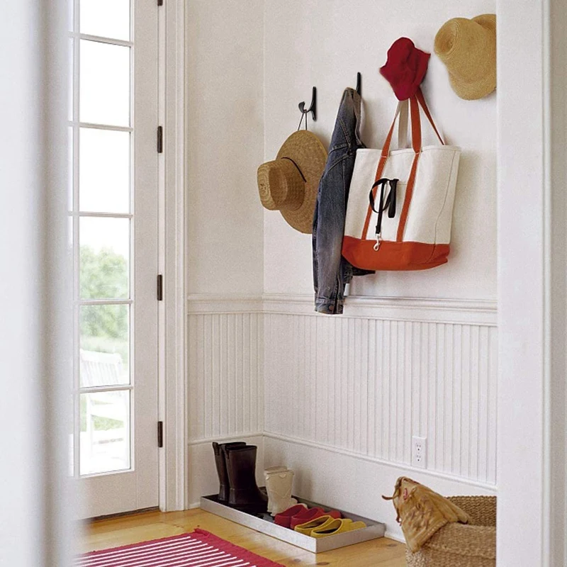 

8 Pack Wall Mounted Coat Hooks Heavy Duty Utility Clothes Hat Bag Hanger Rack with Screws Anti-Rust Hanging Organizer