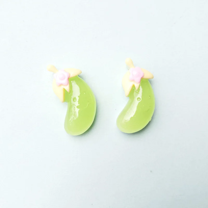 

30pcs/lot Resin Luminous Eggplant Decoration Craft Flatback Flat Back Cabochon Embellishments DIY Scrapbooking For Phone Decor