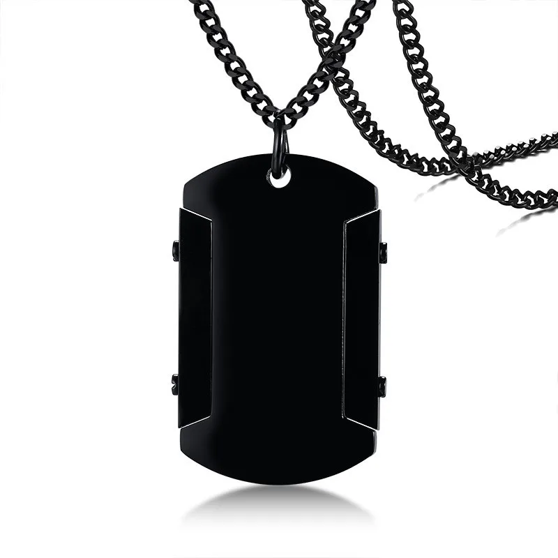 Mostyle, высокое качество, 316L, Черная Нержавеющая Сталь, для мужчин, Dog Tag, подвеска, ожерелье, крутой, для мужчин, панк, ювелирные изделия, подарки - Окраска металла: 43256