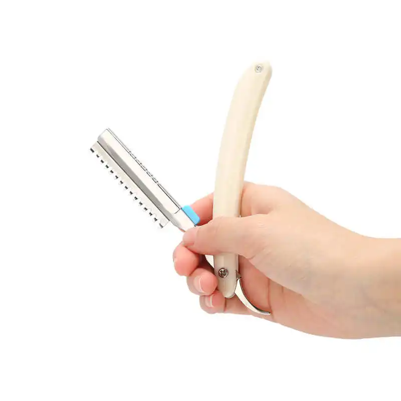 

Eyebrow Trimmer Nose And Ear Trimmer Stainless Steel Manual Shaving Blade Holder Folding Shaving Knife Rack for Salon Hair