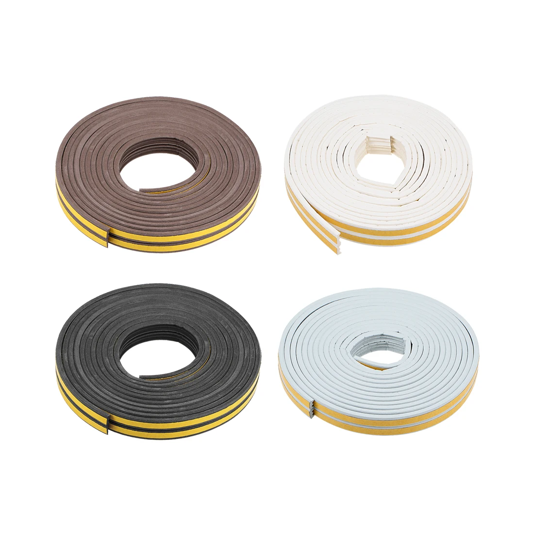 

uxcell Uxcell 2 Pcs Foam Tape Self-Adhesive 9mm Width 6-7.5mm Thick, Total 16.4/26/32.8 Feet Brown/Black/White/Gray