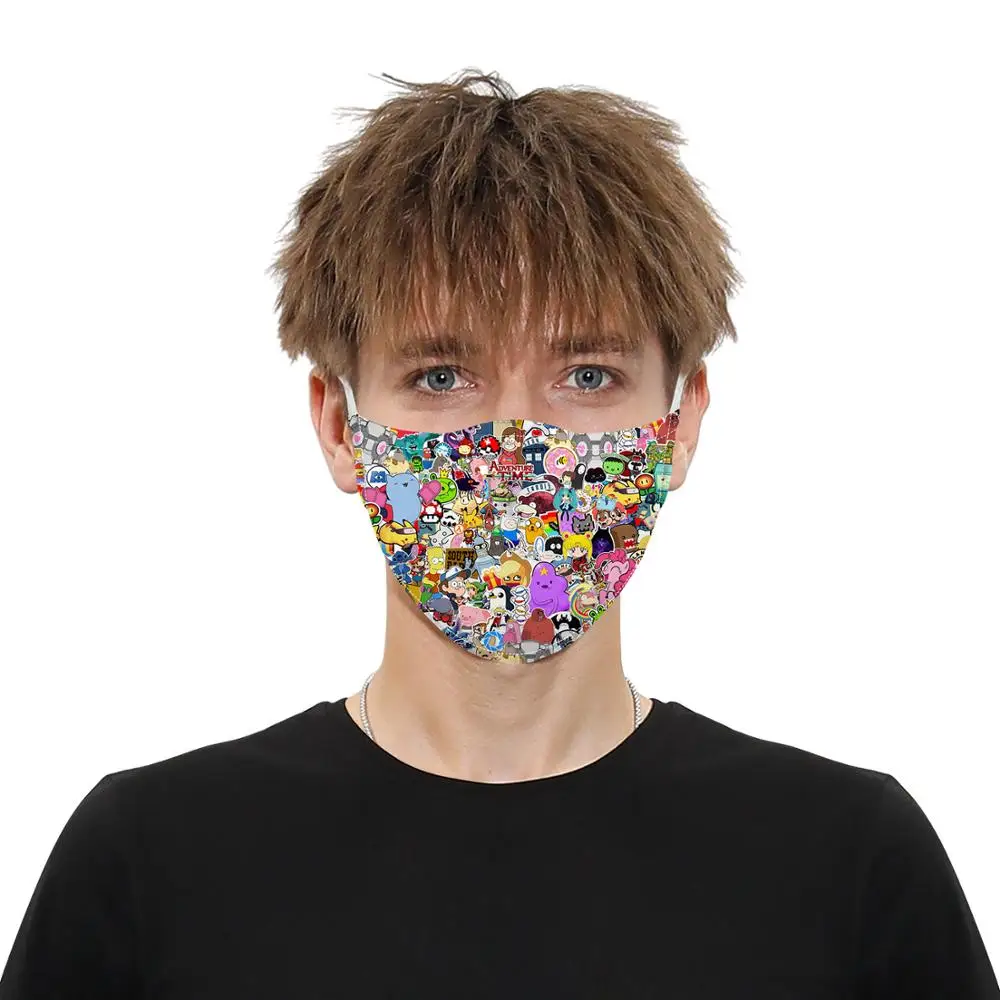 

50pcs Adult Children Reusable Face Mask With Filter Kids Designer Washable Dust Masks Adjustable Earloop Mouth Cover