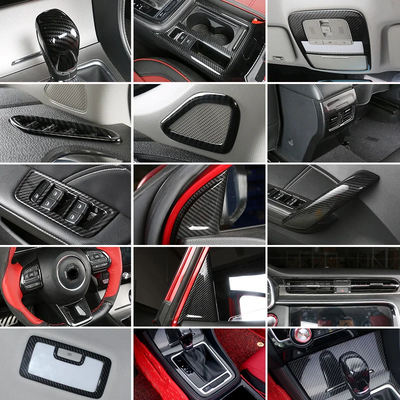 

Carbon Fiber Pattern for MG MG6 2018-2019 Inner Gear panel Glass Lift Switch Panel outlet Decoration frame ABS Plastic