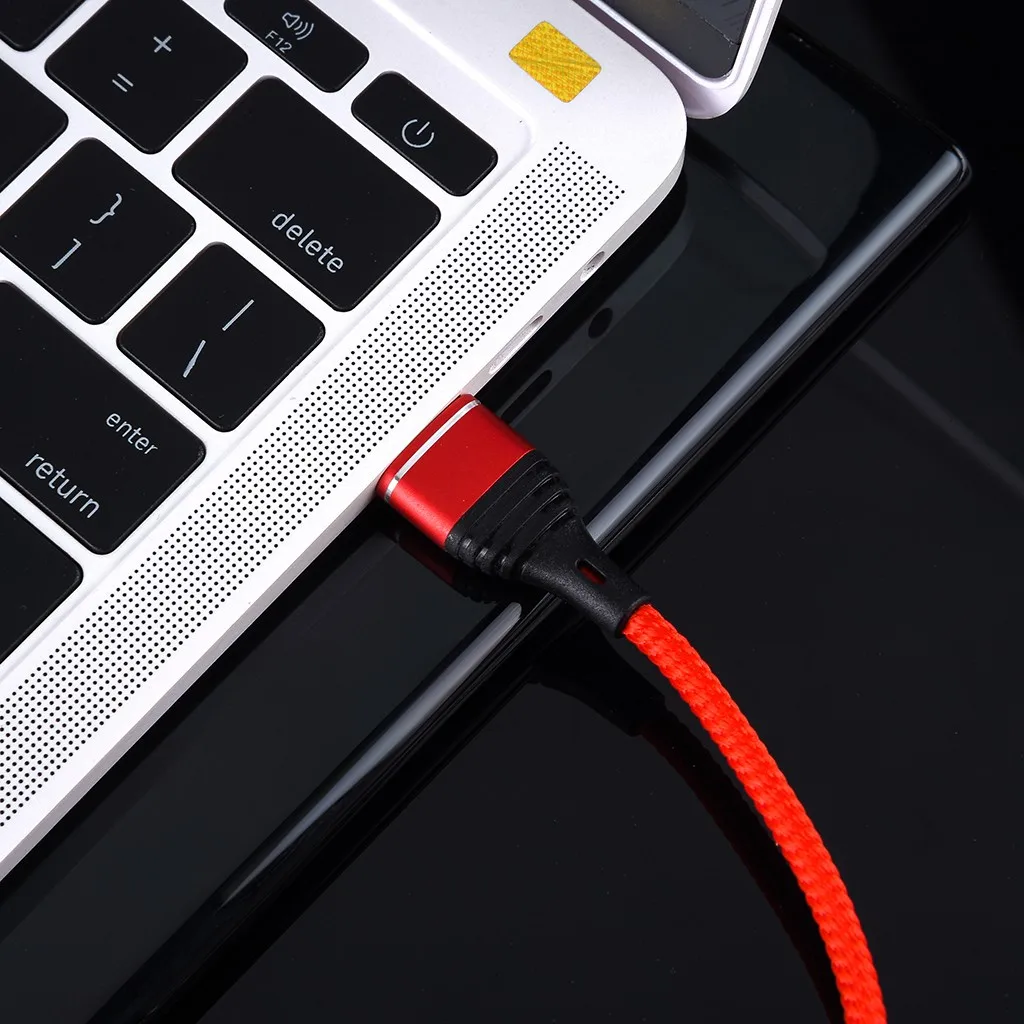 USB кабель Micro для передачи данных Android телефона Реверсивный нейлоновый шнур 90