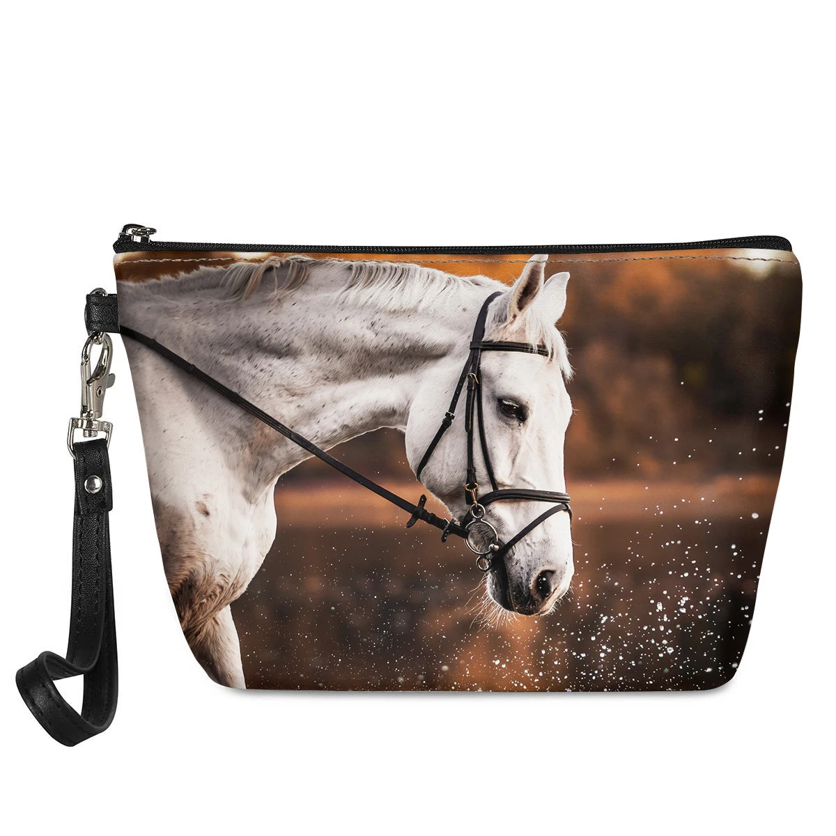 

Crazy Horse Art Design Pouch Case Women Casual Makeup Bag Organizer Waterproof Girls Fashion PU Leather Cosmetic Case