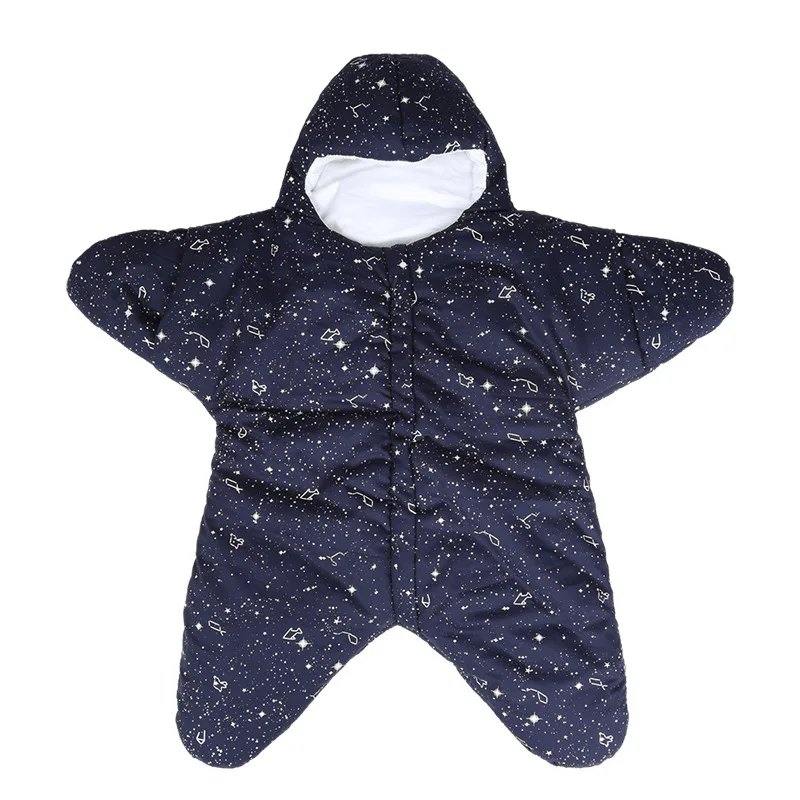 Saco de dormir de algod&oacute;n para beb&eacute;s y ni&ntilde;os, saco de dormir port&aacute;til con cremallera, c&aacute;lido, estrella de mar, 7-12m-4