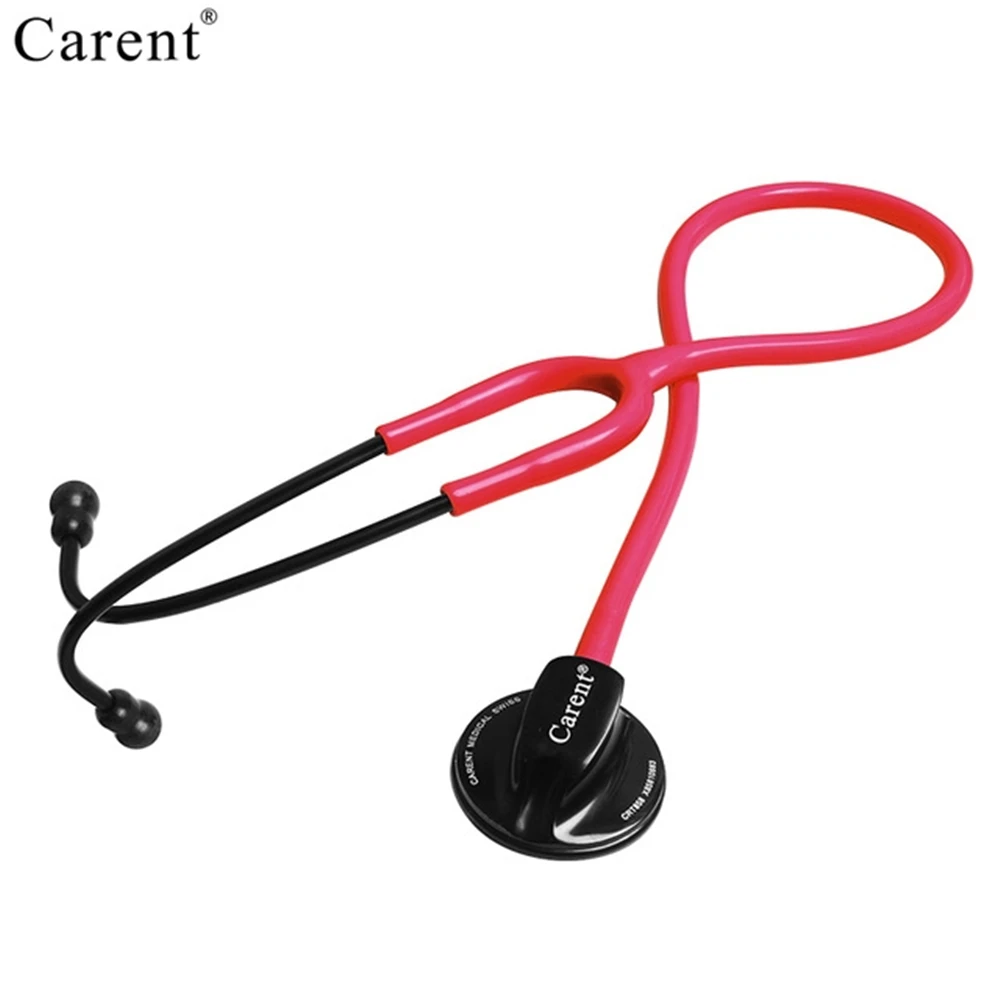 Black Red Carent Профессиональный Estetoscopio двойной медицинский Серебряный стетоскоп из нержавеющей стали для доктора медсестры плода сердечный ритм - Цвет: Black Red