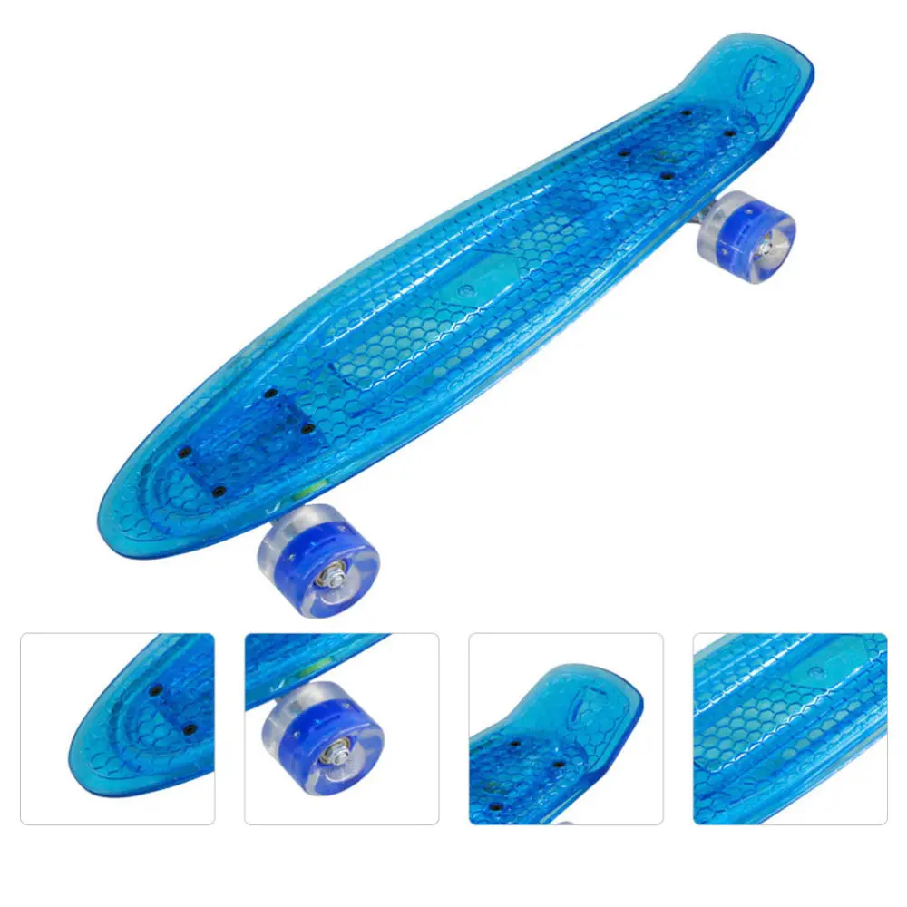 

22 Inches Fish Skateboard Fish Board Four-wheel Scooter Random Color Wheel