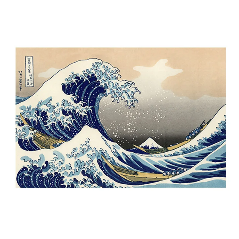 

The Great Wave of Kanagawa Ukiyoe Japanese Art Poster Vintage Wall Canvas Print Famous Painting Living Room Decoration Picture