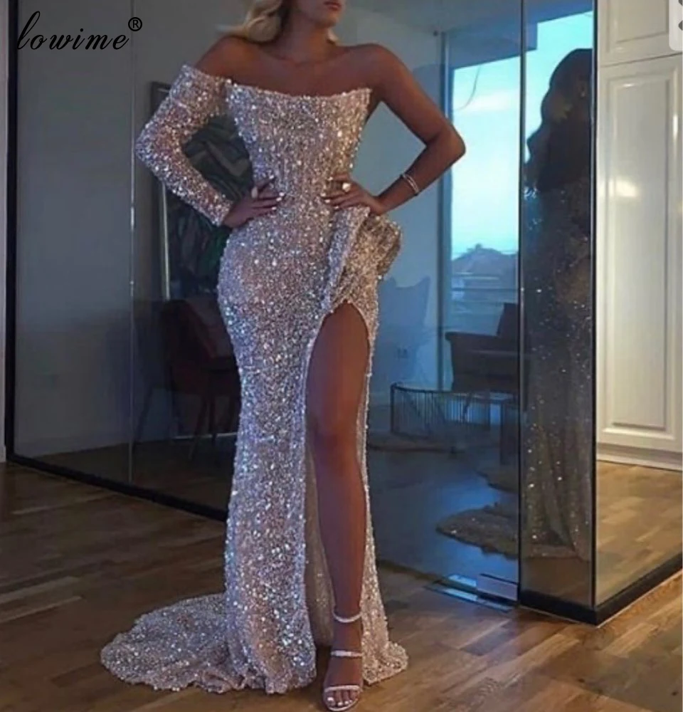 Арабское розовое блестящее вечернее платье длинное сексуальное на одно плечо