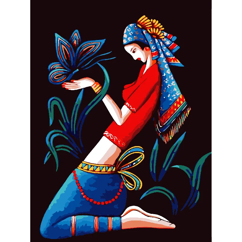 Набор для рисования по номерам на холсте девочка|Картины номерам| |