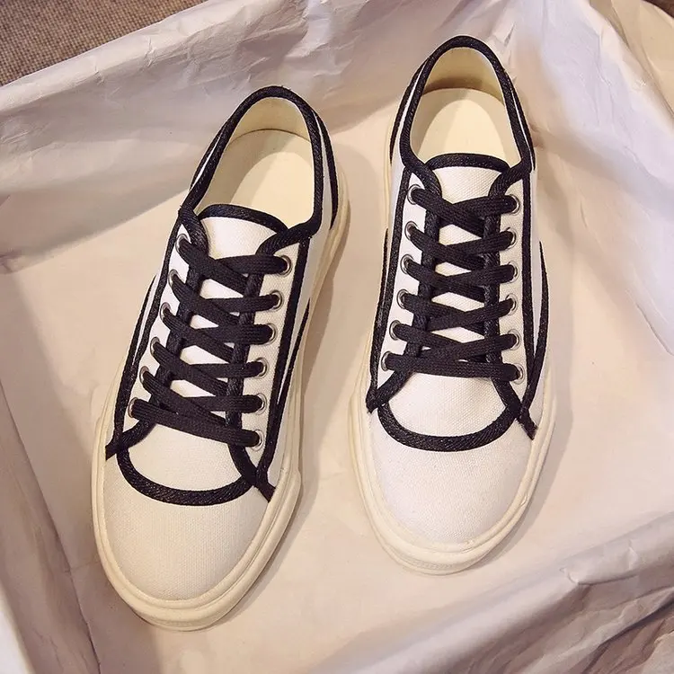 

Women Korean Shoes Autumn Casual Female Sneakers Espadrilles Platform All-Match Round Toe 2021 Fall Small Summer Cross New Basic