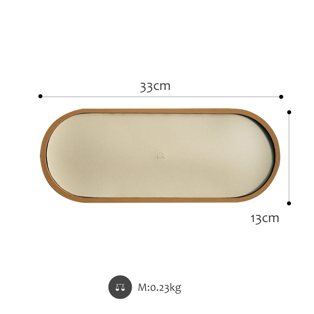 Morandi цветной деревянный поднос для хранения, геометрический кожаный поднос, органайзер для мелочей, поднос, шикарный поднос для демонстрации ювелирных изделий, настольный орнамент - Цвет: Brown C