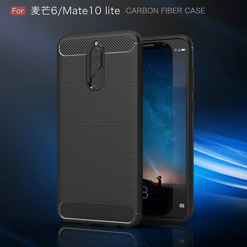 Противоударный чехол для Huawei Mate 10 Lite 5 9 дюйма бампер из углеродного волокна Maimang 6