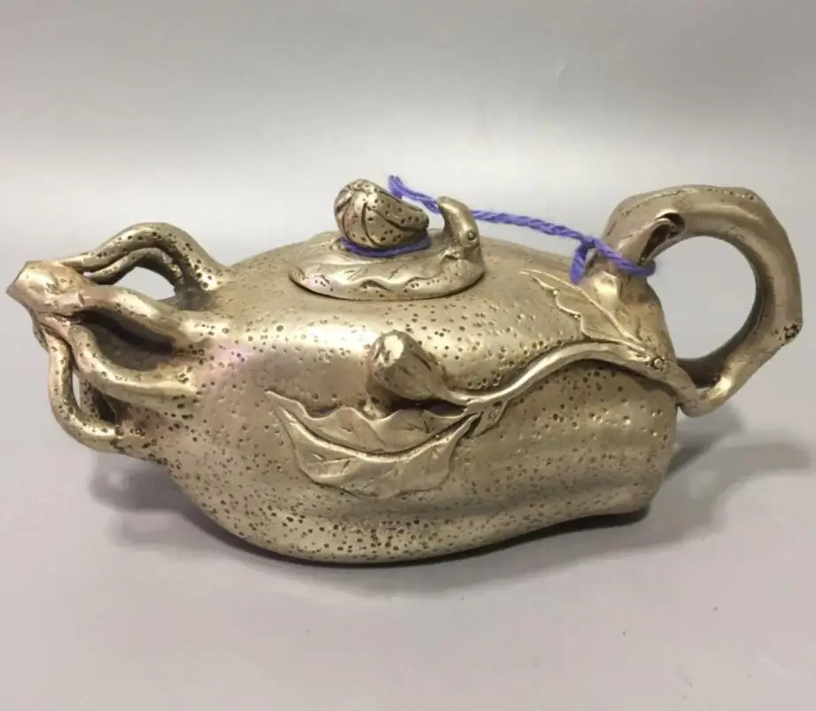 Китайская Статуэтка из белой меди в форме чайника