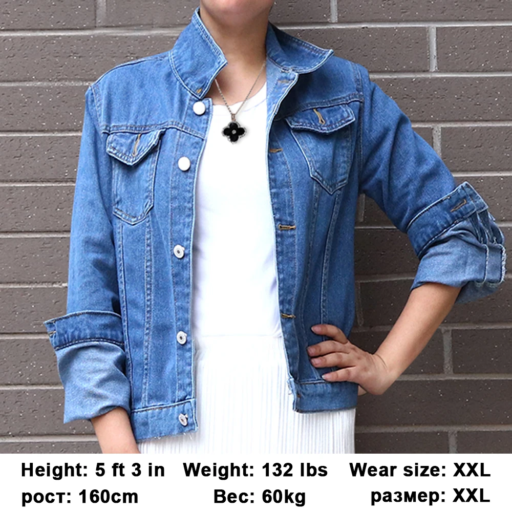 

Jeans Jacket and Coats for Women 2021 Autumn Candy Color Casual Short Denim Jacket Chaqueta Mujer Casaco Jaqueta Feminina