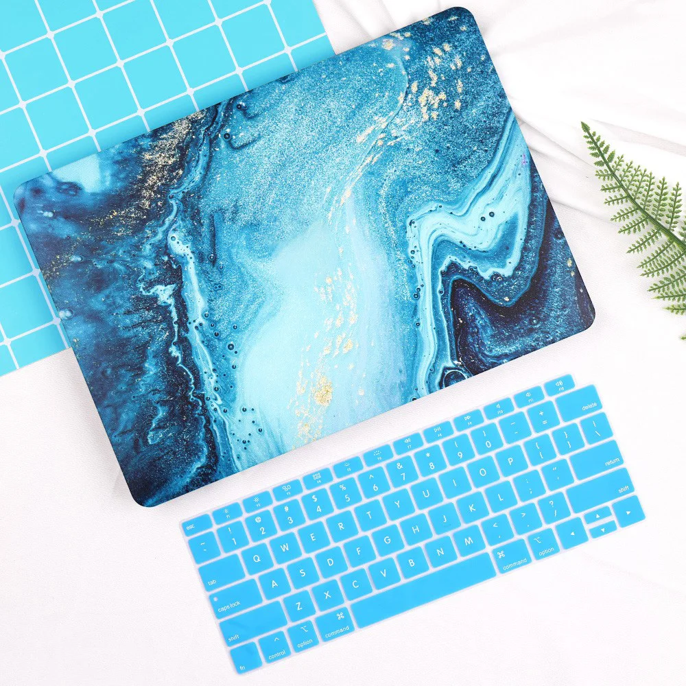 Redlai чехол для ноутбука MacBook Air Pro retina 11 12 13 15 дюймов Air Pro 13 A1932 A2159 мраморный жесткий корпус+ чехол для клавиатуры