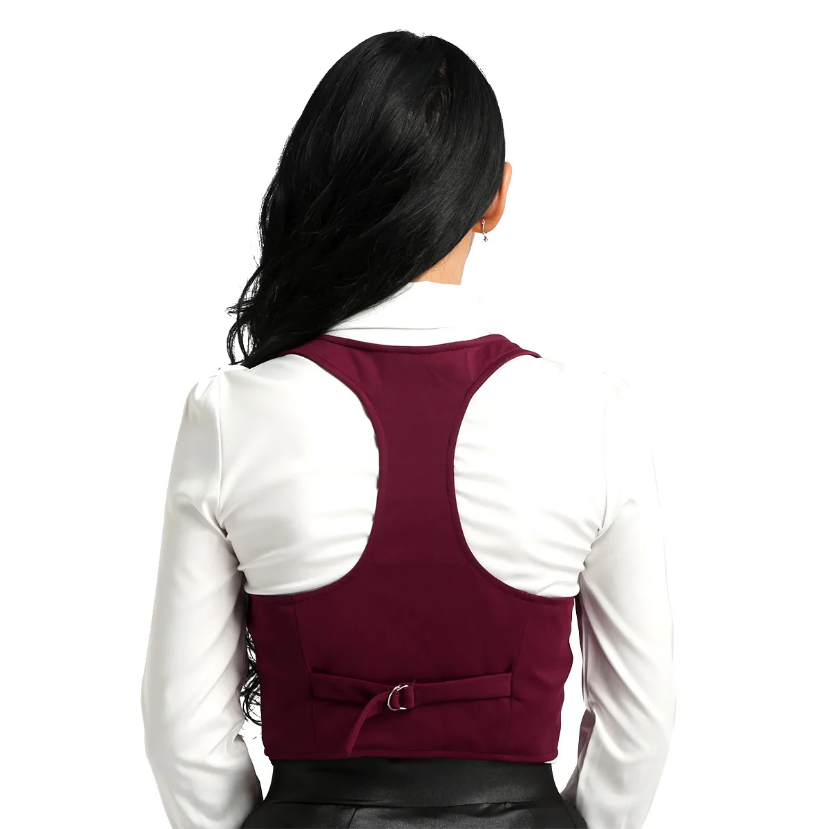 

Womens Fashion Vest V-Neck Sleeveless Button Down Vest Shirts Top Fitted Racer Back Classic Separate Waistcoat