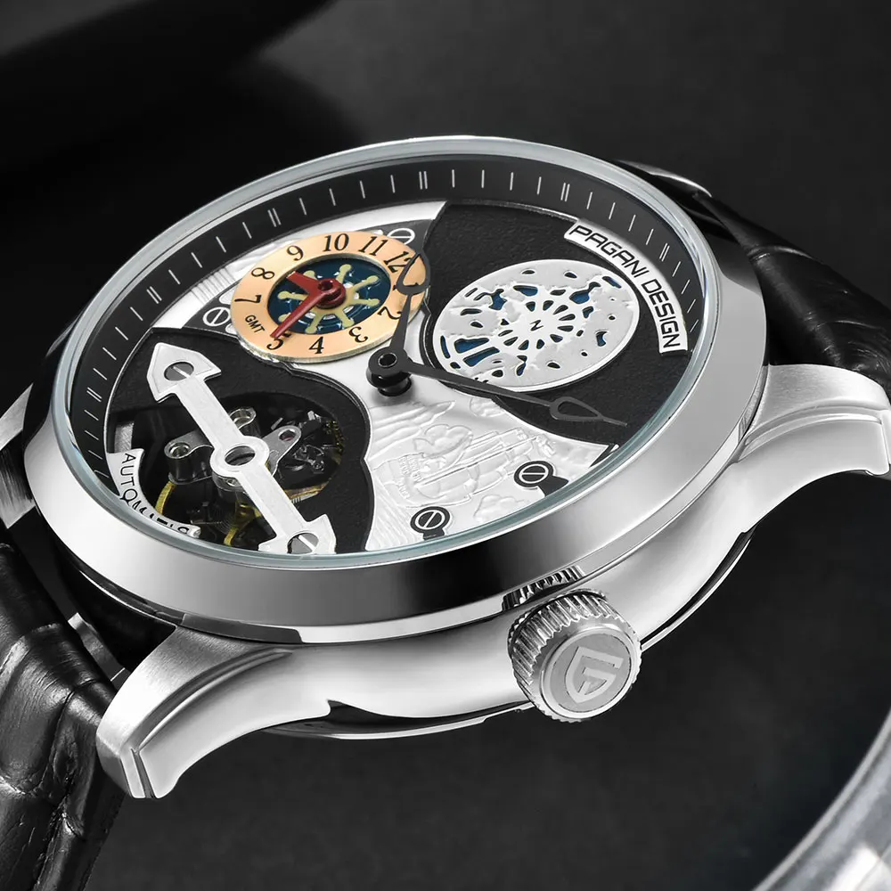 Часы Pagani design Мужские механические люксовые модные повседневные автоматические с