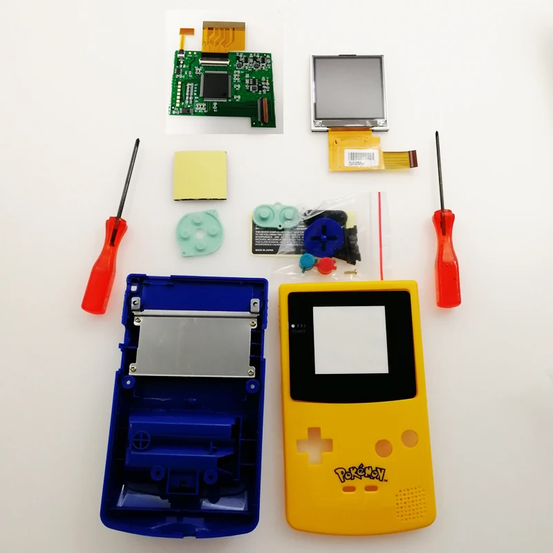 DIY консоль GBC ЖК экран набор Пластиковый корпус для игры мальчик цвет подсветка