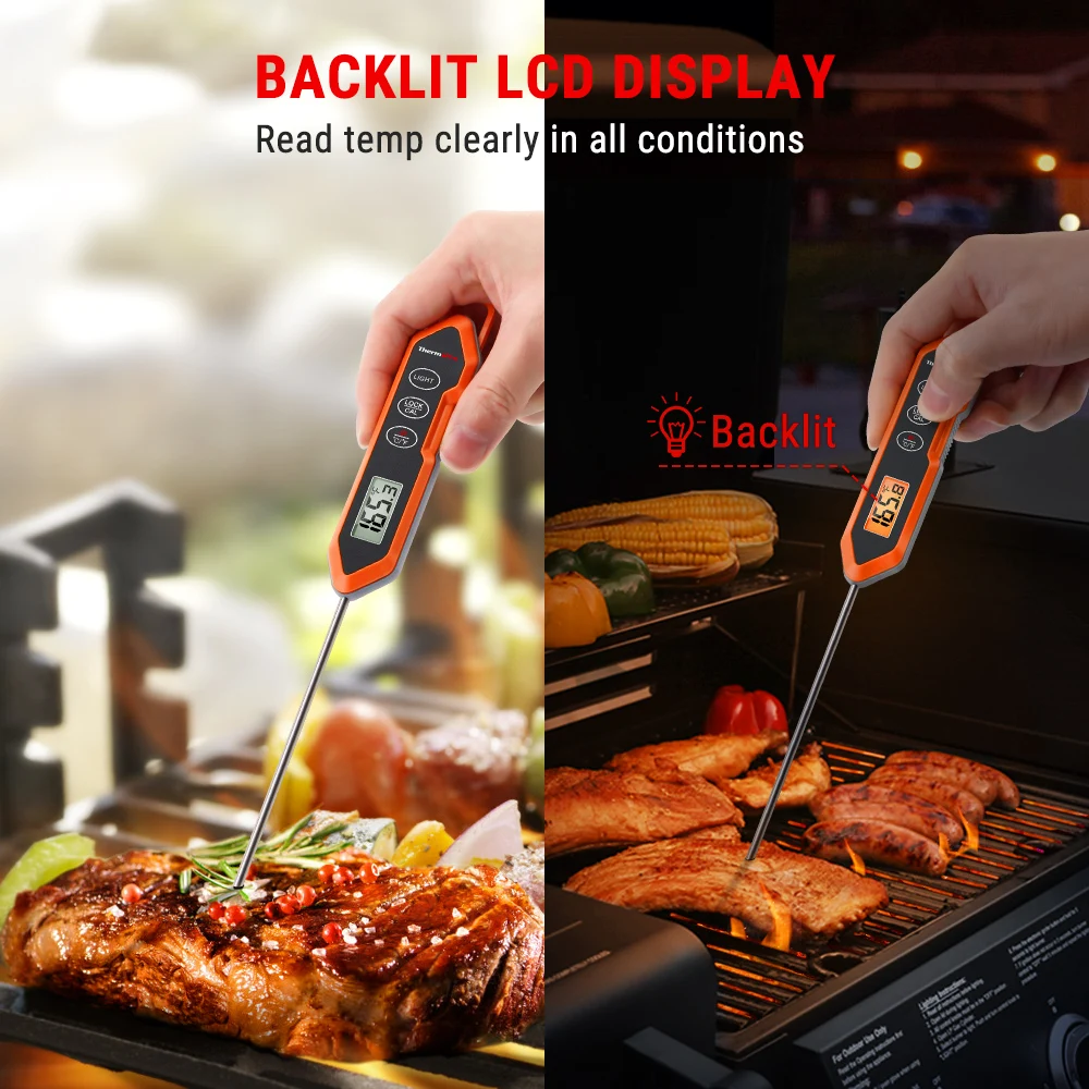 ThermoPro TP15H Waterproof Fast Reading Kitchen Food Cooking Thermometer BBQ Oven Meat With Backlit Display | Дом и сад