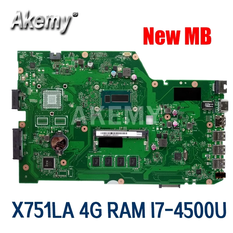 

Для For Asus X751LA X751L X751LD R752LD R752LA R752LN rev2.0 I7-4500U материнская плата для ноутбука протестирована 100% оригинальная материнская плата