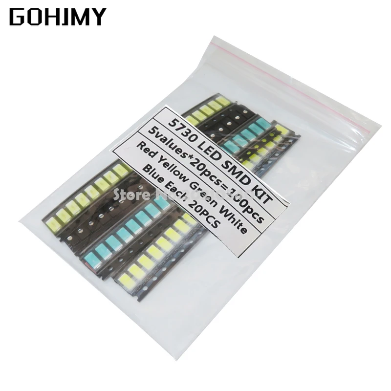 100 шт. = 5 видов цветов x 20PCS SMD · ассортимент igmopnrq комплект светодиодный Диод