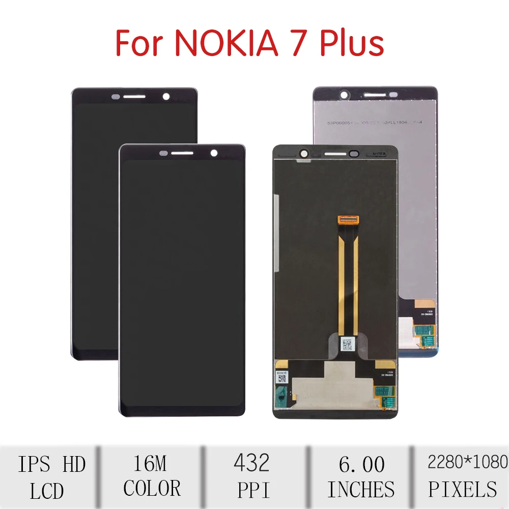 6," для NOKIA 7 Plus lcd кодирующий преобразователь сенсорного экрана в сборе для Nokia E7 Plus Замена дисплея TA-1041 TA-1046 TA-1062