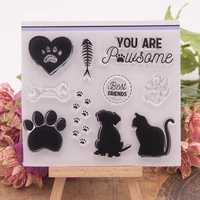 christmas dog and cat clear stamp transparent silicone seal for diy scrapbooking card making photo album decor crafts supplies