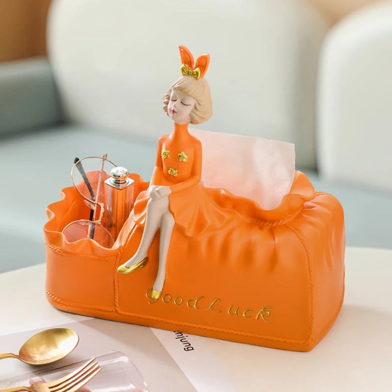 

Bubble Girl Tissue Box в скандинавском стиле, статуи из смолы, журнальный столик для гостиной, ящик для хранения, украшение для дома и офиса, LBE