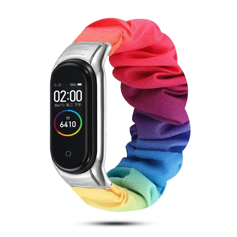 

Nylon strap for Xiaomi Mi band 4 3 replaceable Bracelet scrunchie elastic straps for xiaomi band 4 3 corea Wristband Breathable