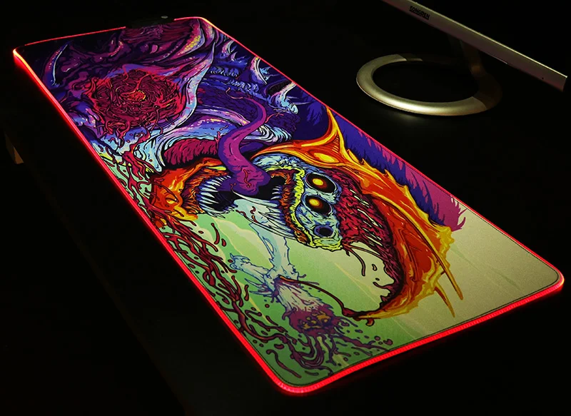 800x300 большой светодиодный RGB Освещение игровые Мышь цветные мышь с подсветкой геймер коврик Гранде для cs go Hyper Beast компьютер