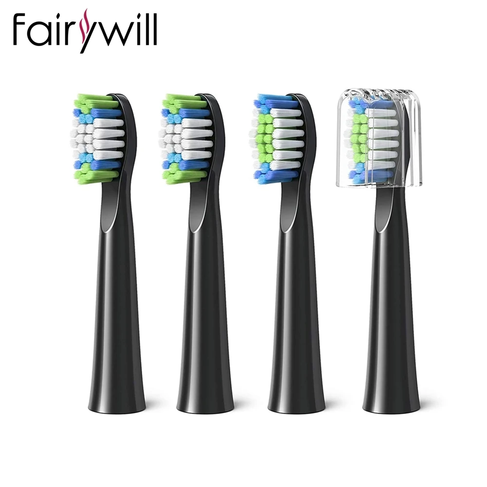

Fairywill E11 E10 E6 сменные головки для электрической зубной щетки Электрическая зубная щетка 4 головки для насадка для зубной щетки