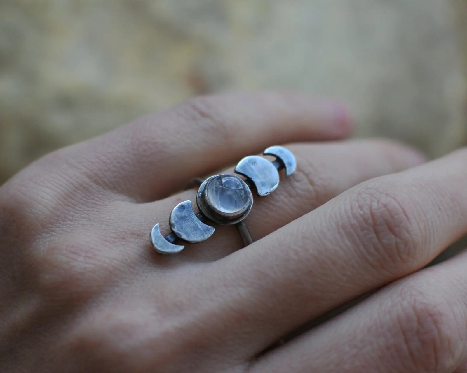 

Solid S925 Silver Sterling Ring White Moostone Jewelry Gemstone Silver 925 Jewelry Anillos De Wedding Bands Anel Box Bizuteria