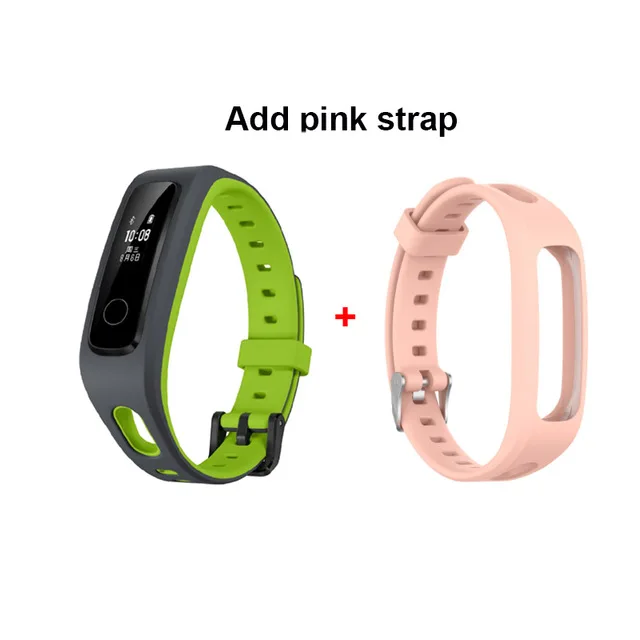 green n pink strap Умный Браслет huawei Honor Band 4 для бега, трекер, умный плавательный водонепроницаемый Bluetooth фитнес-трекер, монитор сна - Цвет: green n pink strap