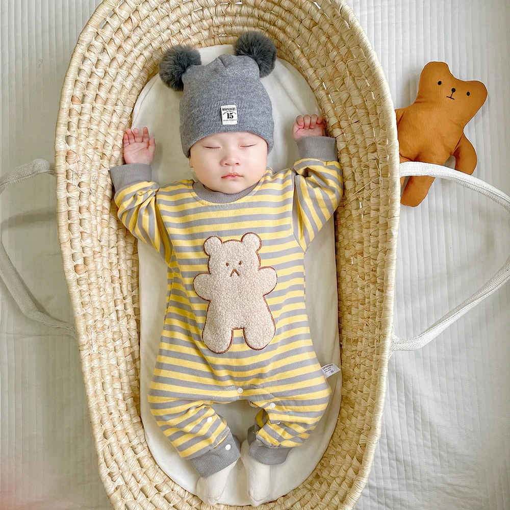 

Striped Baby's Rompers Autumn and Winter Clothes for Kids Long Sleeve Newborn Jumpsuit New Year Costume Boys Girls Stylish Items
