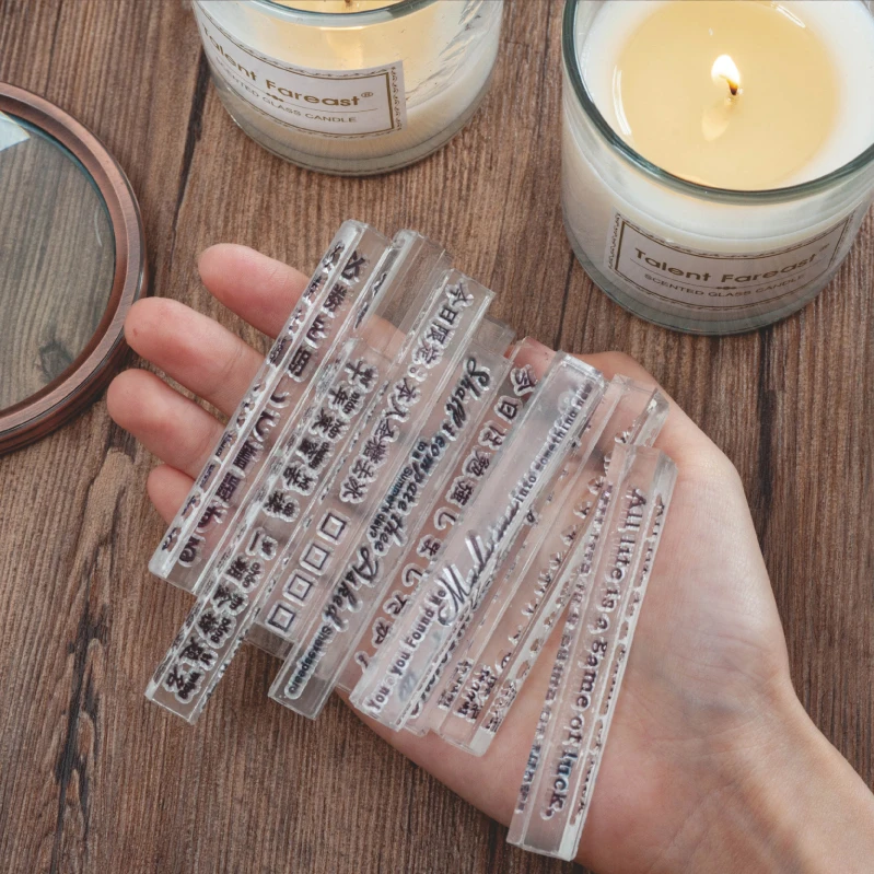 Винтажный акриловый штамп для украшения английской стихи прозрачный