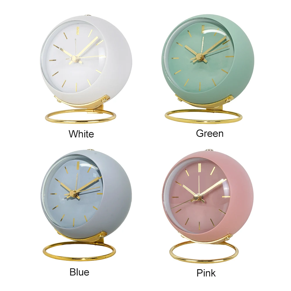 Тихий светящийся круглый нетикающий ретро-часы для прикроватной тумбочки