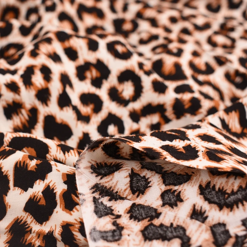 Серия с леопардовым принтом хлопчатобумажная Поплиновая Ткань для шитья