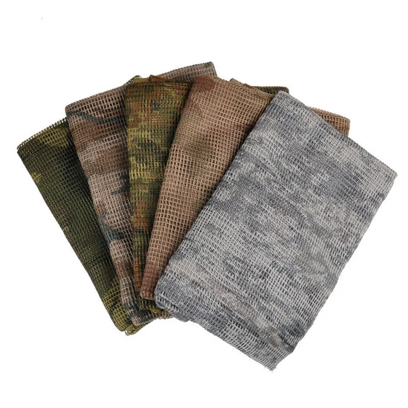 190*90cm Military Cotton Camouflage Tactical Mesh Scarf Sniper Face Veil Camping Hunting Multi Purpose Hiking Scarves | Спорт и
