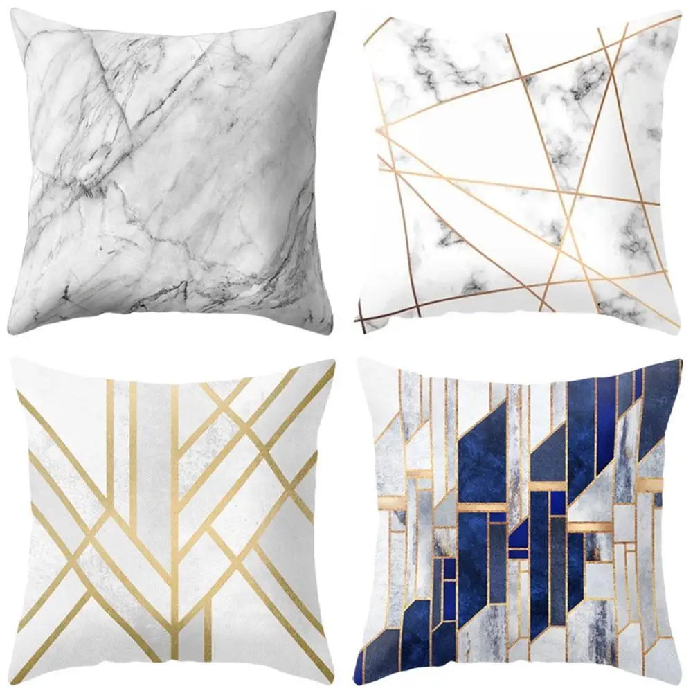

Brief Marble Geometric Sofa Decorative Cushion Cover Pillow Pillowcase Polyester 45*45 Throw Pillow Home Decor Pillowcover