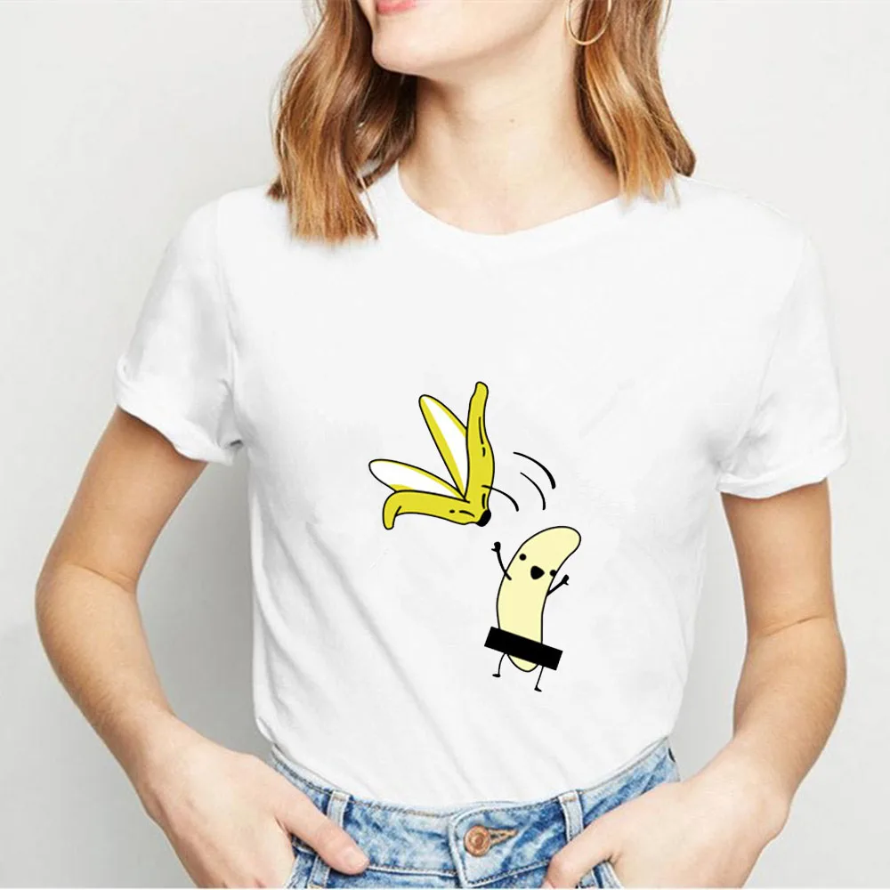 2019 кошка банана забавные очаровательные розовые Prinshirt Женская хлопковая